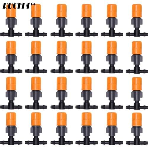 RBCFHI 20-300PCS Adjustable Mist Nozzle with Tee Connectors Spray Heads for Misting Watering Irrigation Plant Flower Cooling
