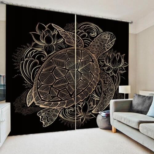 Luxury Blackout 3D Window Curtains For Living Room black blackout curtains tortoise curtain 3d blackout curtain