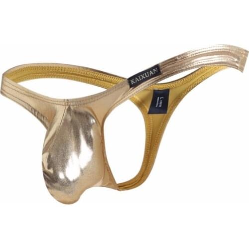 Sexy Mini Briefs Thongs Underwear Mens Faux Leather Wetlook Panties Fetish Gays Club Briefs Shiny Triangle Thongs Underpants New