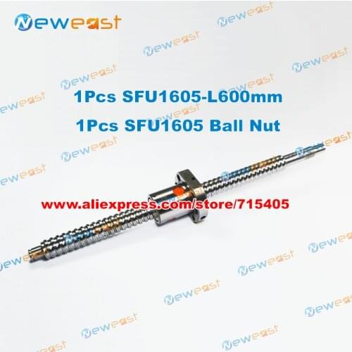 SFU1605 600mm RM1605 600mm Rolled Ball screw 1pcs+1pcs ballnut + end machining for BK/BF12 standard processing