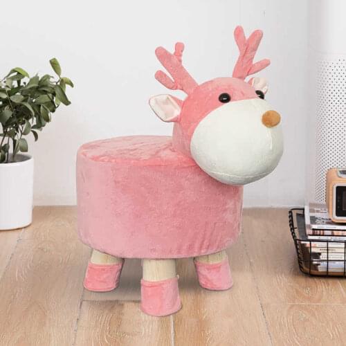 Solid wood cloth shoes changing stool creative sofa cartoon chairs household childrens cute animal round bench