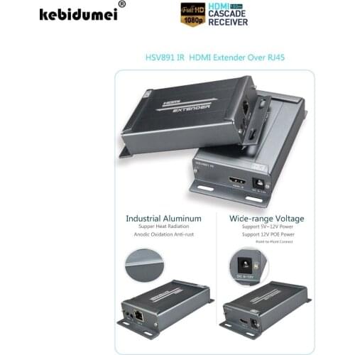 Kebidumei HSV891 HDMI extender over TCP/IP with Audio Extractor HDMI splitter via Rj45 HDMI extender support 1080p HDMI splitter