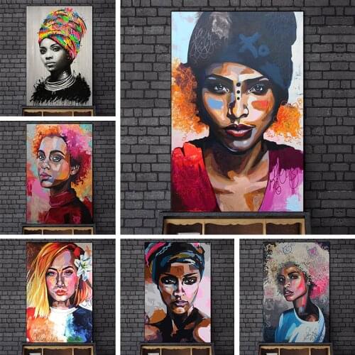 Street Art Canvas Painting Graffiti Woman Poster On The Wall Modern Girl Room Decor Big Large Size Pictures for Home Design