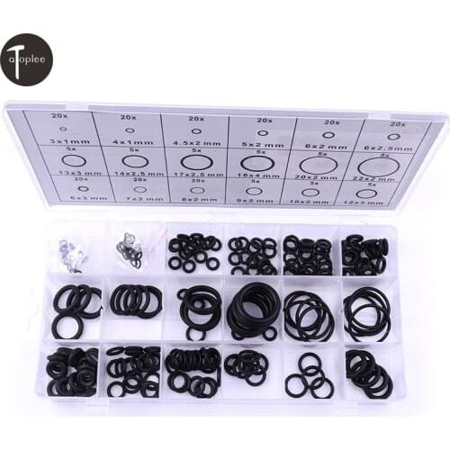 225 PCS / Lots 18 Sizes High Temperature One Set 225 PC O Ring Kit Black Metric "O"-Ring Seals Nitrile Rubber