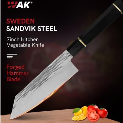WAK Super Sharp Sandvik Steel Kitchen Kinfe Luxury Specular Light Resin Handle Cutting Knives Slicing Meat Vegetable Tools