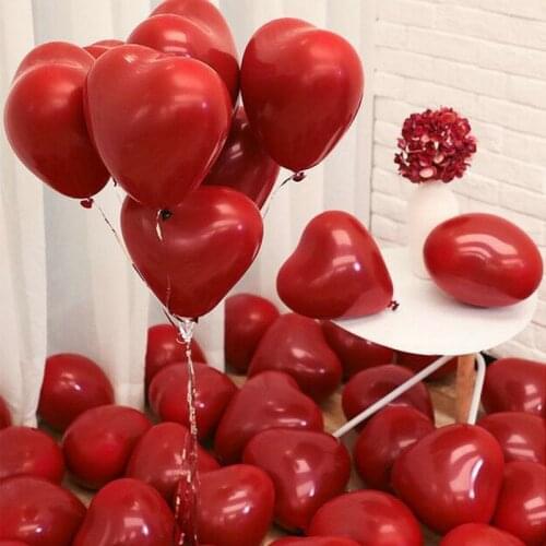 10Pc Red Pink Balloons 10Inch Love Heart Latex Balloons Wedding Helium Balloon Valentines Day Birthday Party Inflatable Balloons