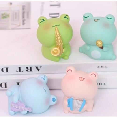 ZOCDOU 1 Piece Cartoon Cute Frog Small Statue Little Figurine Crafts Figure Ornament Miniatures