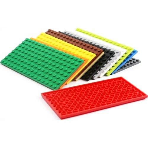 10 Pieza de Base Plate 8x16 Dots Building Blocks Parts Model 92438 Classic Educational MOC Build Bricks Toys for Boys Girls