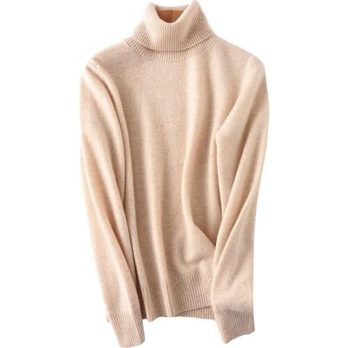 100% Wool Turtleneck Sweater Women 2020 Autumn Winter Warm Soft Slim Knitted Pullover Female Jumper Women Cashmere Sweater