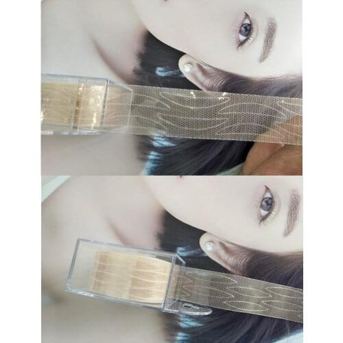 120 Pairs Lace Mesh lid Sticker Invisible Natural Tape Stickers