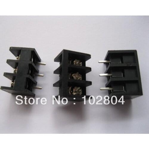 150 Pcs Barrier Type 3way/pin Pitch 6.35mm Black Color Screw Terminal Block Connector DC29B HIGH Quality HOT Sale