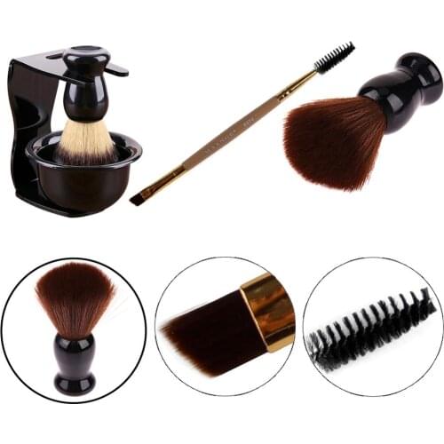 3 In 1 Shaving Soap Bowl +Shaving Brush+ Shaving Stand Bristle Hair Shaving Brush Men Beard Cleaning Tool New Top Gift Drop ship