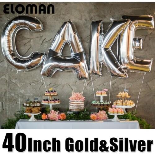 40inch 1PCS Gold Silver Foil letter Balloons for Wedding decorate super big balloons for children birthday party Decoration