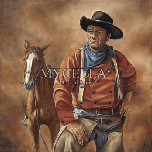 5D Full Square DIY Diamond Painting Horse Cowboy John Wayne Decorative Diamond Embroidery Mosaic Cross Stitch Kits Art