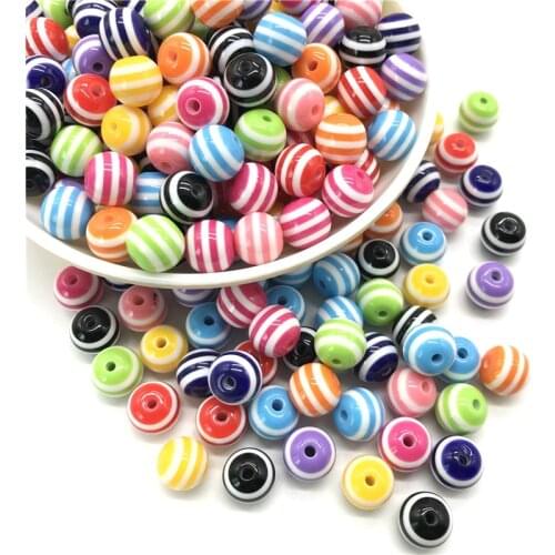 6 8 10mm Acrylic Round Color Striped Loose Separator DIY Jewelry Necklace Bracelet Earrings Accessories #11