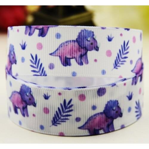 22mm 25mm 38mm 75mm Dinosaur Cartoon printed Grosgrain Ribbon party decoration 10 Yards X-03002