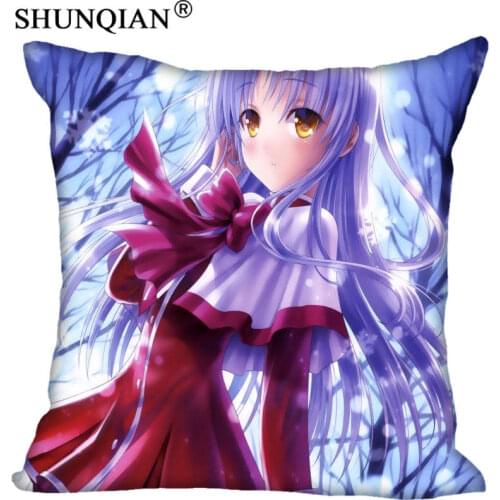 Anime Angel Beats! Rectangle Pillow Cover Size 35x35cm 40x40cm (one side) Print Custom Zipper Polyester Cotton Pillowcase