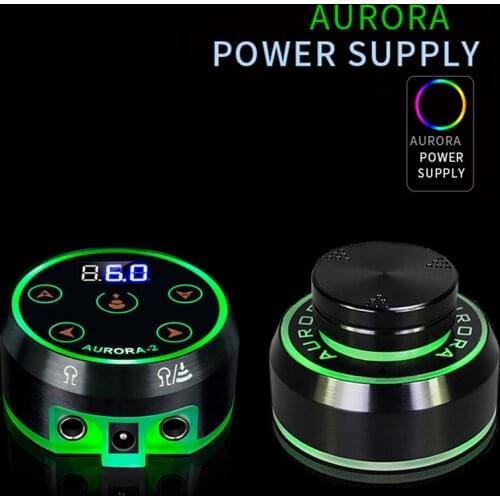 LICH Professional Mini AURORA LCD Tattoo Power Supply With Adaptor for Coil & Rotary Tattoo Gun Machines
