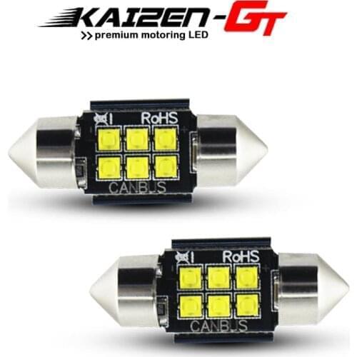 Canbus 1.25" C5W C10W 6000K Xenon White Car LED License Plate Bulbs Festoon 31mm Interior Dome Reading Lights Cargo Area Lights