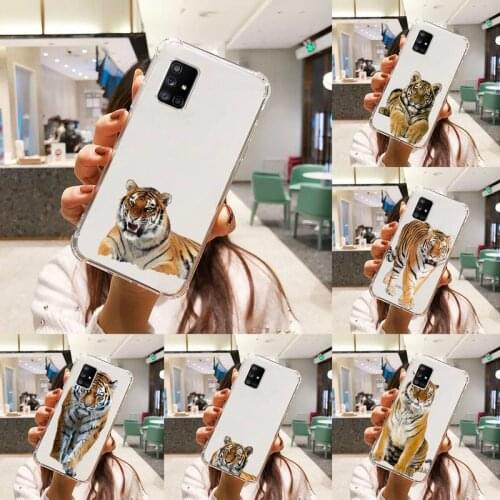 Tiger Phone Case Transparent For Samsung A51 A50 A71 A70 A81 M60S Note S21 S 20 10 9 8 11 E Plus Ultra