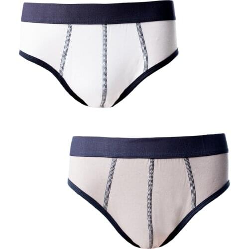 DeepSEA Dark Gray and White Combed Cotton Slip Cotton Boxer Shorts Panties Boxer Inner Linen Double Set 2 PCs For Male 2006939