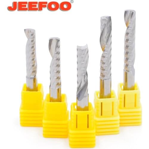 6mm Single Flute CNC Router Bits One Flute Spiral End Mills Carbide Milling Cutter for PVC Cutter AA Series