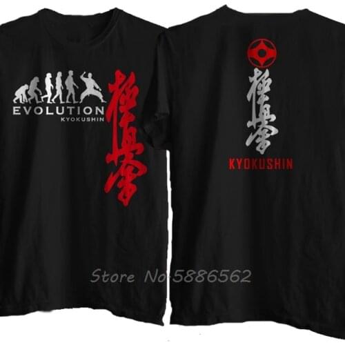 Funny Evolution Kyokushin Karate Logo Japan Martial Art T Shirt Men Cotton O-neck Tshirt Hip Hop Tees Tops Harajuku