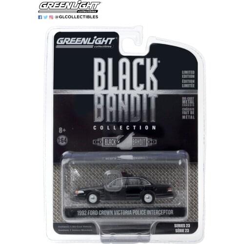 GreenLight 1:64 Black 23 -1992 Ford Crown Vic Alloy model car Metal toys for childen kids diecast gift