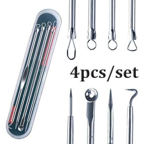 Newest Dual Heads Acne Needle Blackhead Blemish Squeeze Pimple Extractor Remover Spot Cleaner Beauty Skin Care Tool 4pcs/set