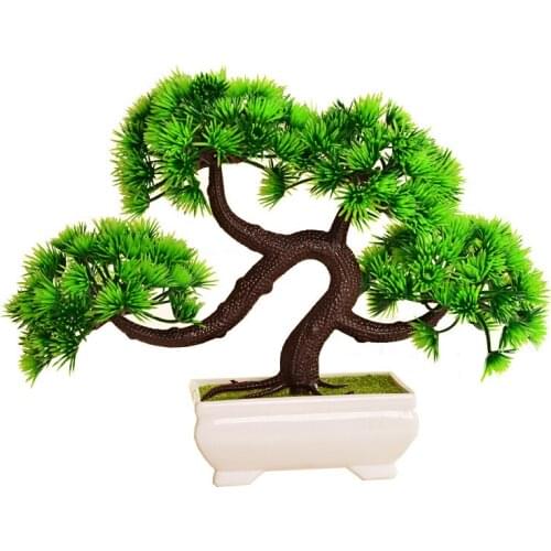 Artificial Bonsai Tree plastic Bonsai Welcome Pine Tree Potted Plant Decor Bonsai Suitable Home living room Office Decoration