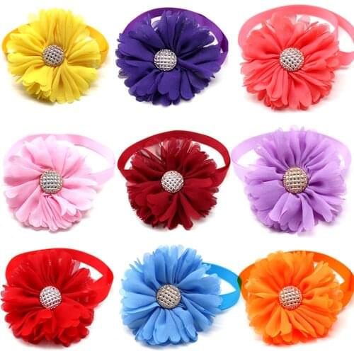 30pcs Summer Dog Accessories Pet Supplies Pet Dog Cat Bow Tie Neckites Chiffon Pet Bowties Dog Grooming Products For Small Dogs