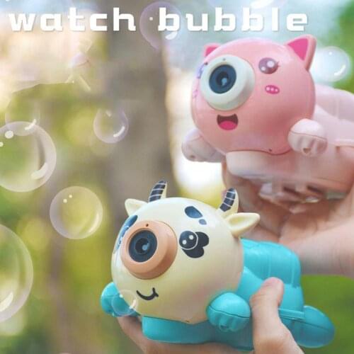 Bubble Machine with Light and Sound Hand-worn Design Plastic Children Bubble Maker Toy for Gift
