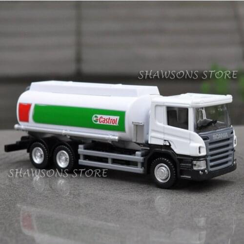 1:64 Scale Diecast Vehicle Model Toys Scania P-Series Tanker Oil Truck Miniature Replica