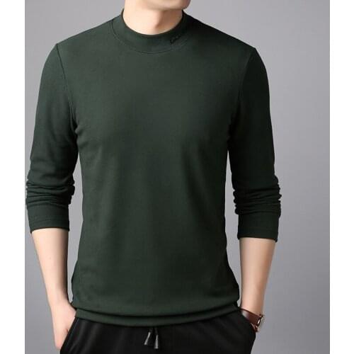 MRMT 2021 Brand New Mens Sweatshirts Semi-high Collar Solid Color Pullover for Male Long Sleeved Sweatshirt