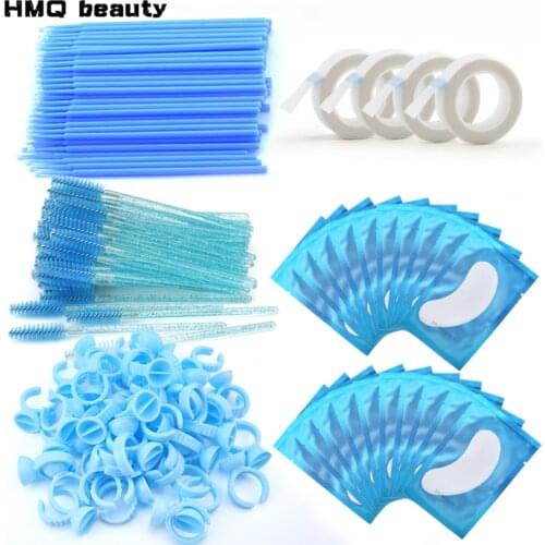 Wholesale Eyelash Extension Supplies Set Disposable Mascara lashes Micro Brush Tape Glue Ring Eye Pad Applicator eyelashes Tool