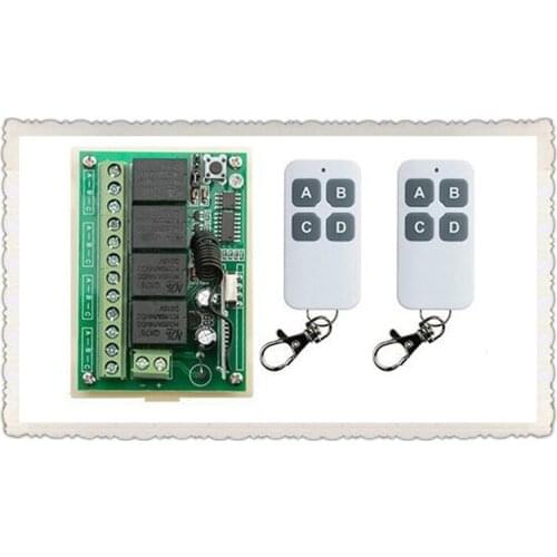 NEW DC12V 4CH 4Channe 10A RF wireless remote control switch System, 2 X Transmitter + 1 X Receiver,315/433 MHZ