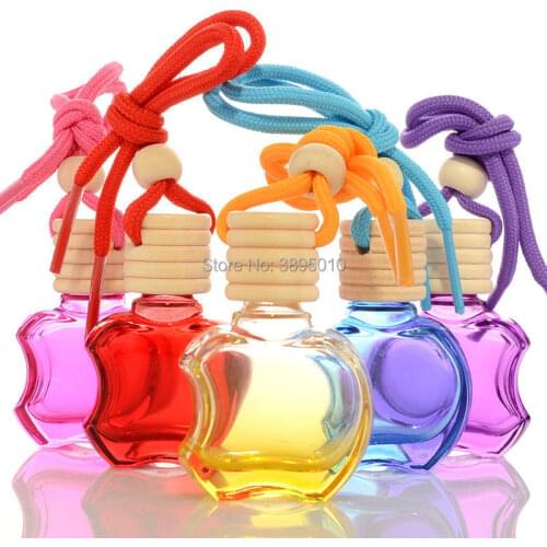 Crystal Glass Perfume Pendant Car-styling Auto Ornament Colorful Empty for Essential Oils Car Perfume Bottle F1159