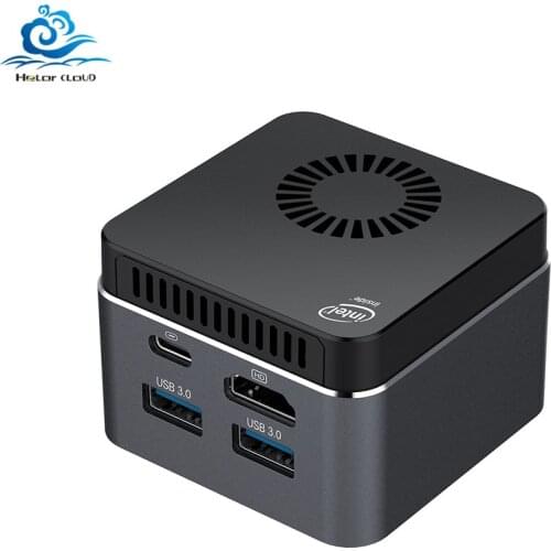 Portable Ultra Mini PC Intel Celeron N4100 Quad-Cores Cooling Fan Inside 2.4G/5G WiFi Bluetooth 4.2 M.2 SSD HD 2.0 Windows 10 4K