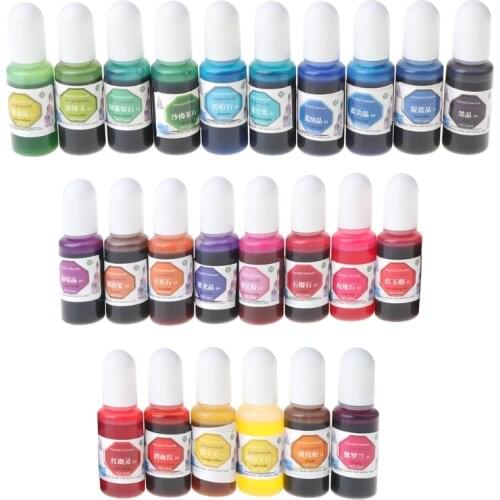 24 Colors Transparent Crystal Colorant Pigment Concentrated Epoxy Resin UV Resin Coloring DIY Resin Art Jewelry Making X4YA