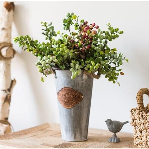 Nordic Flower Pot Creative Metal Antique Pot Round Vertical Creative Minimalist Tomato Bonsai Macetero Balcony Decorations E5