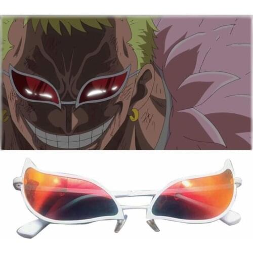 One Piece Donquixote Doflamingo Cosplay Glasses Anime PVC Sunglasses Funny Christmas Gift
