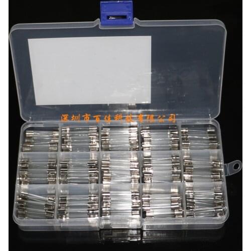 Boxed 6x30mm glass fuse 0.25A~30A fuse set 15 kinds specifications × 10Pcs =150Pcs