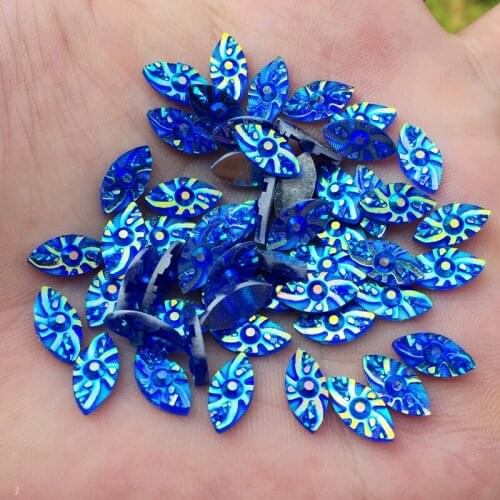 120pcs 5*10mm Crystal AB Resin Flatback Rhinestones Horse Eye Crystal Stones Non Hotfix Scrapbook Strass for DIY Crafts HY711