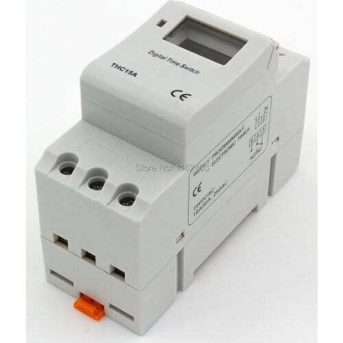THC15A AC / DC 24V 16A digital time switch weekly programmable electronic timer 24VAC/24VDC
