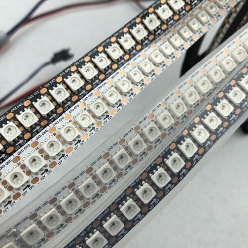 WS2815 DC12V addressable full color RGB 5050 LED strip;5m/reel;144LEDs/m;white/black pcb;IP33/IP66 rated