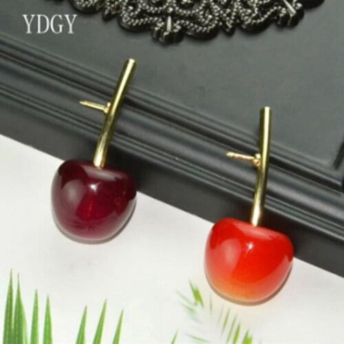 YDGY red Enamel brooches for Women Cherry corsage Brooch Pin Prom hijab Dress Accessories