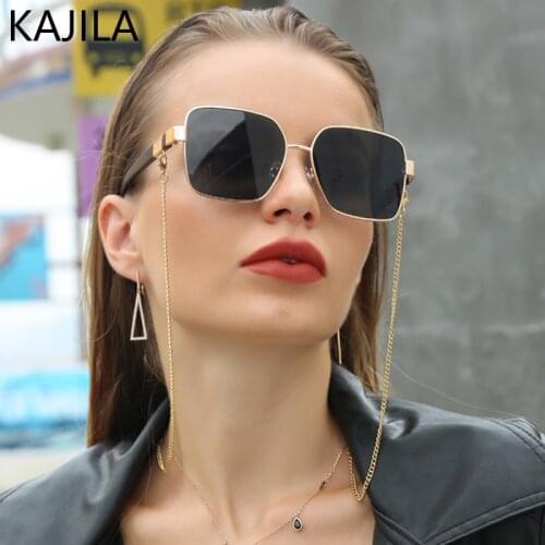 Square Sunglasses Women 2021 Luxury Brand Designer Black Punk Sun Glasses For Men With A Box And Chain Steampunk Sunglass