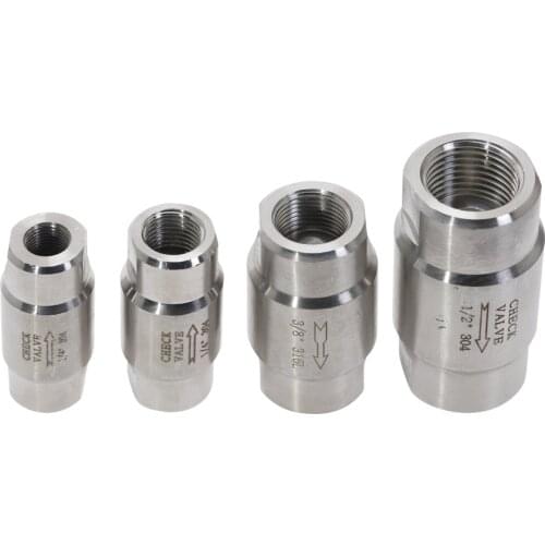1pc 1/8'' 1/4'' 3/8'' 1/2'' Female Thread 304 Stainless Steel High Pressure Check Valves Gas Water One-way Valve DN6 DN8 DN10