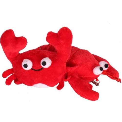 10PCS 12cm 16cm Simulation Crab Decoration Bag Plush Mini Pendant Keychain Doll Ring Toy