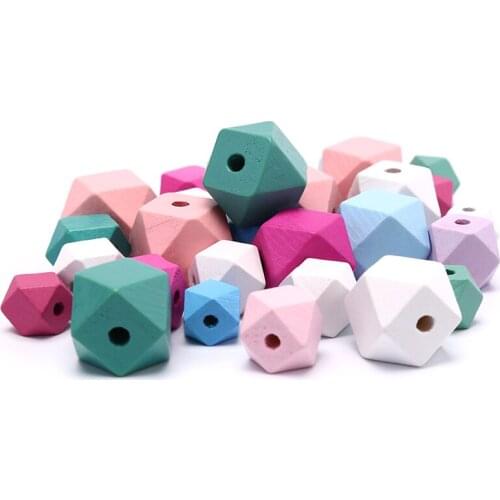 10Pcs Wood Beads Octagonal Loose Bead Jewelry For Making Wooden Necklace Bracelet DIY Accessories